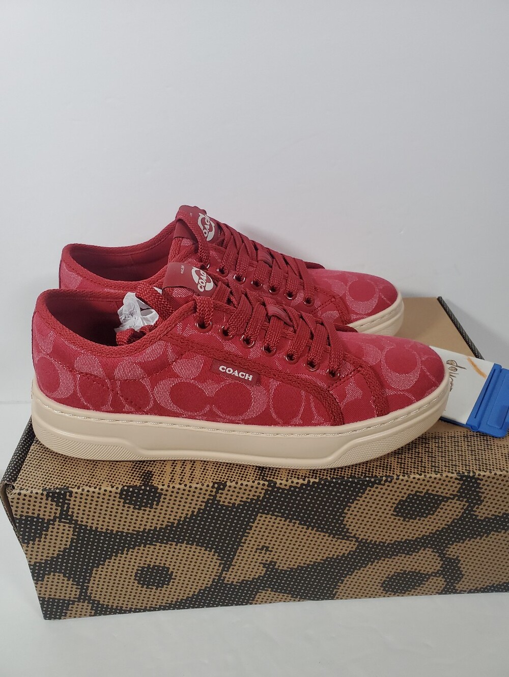 Coach Canvas Sneaker In Signature Denim size 5.5 NWT
